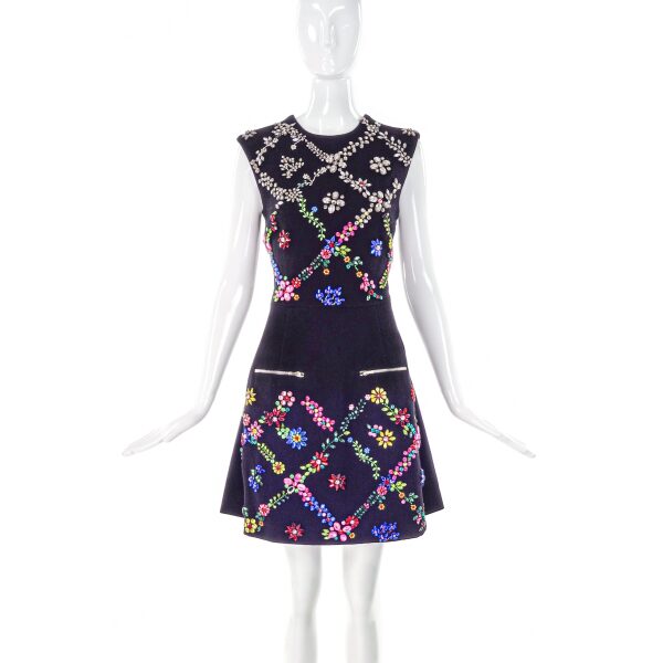 Preen by Thornton Bregazzi Crystal Floral Embellished Dress