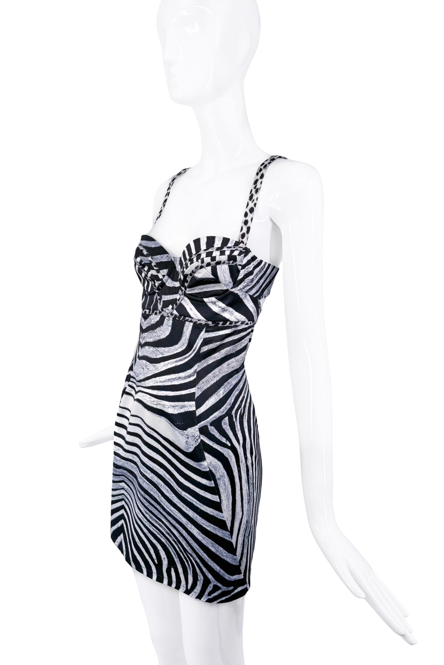 Roberto Cavalli Blue Black Zebra Print Mini Dress Roberto Cavalli Blue Black Zebra Print Mini Dress