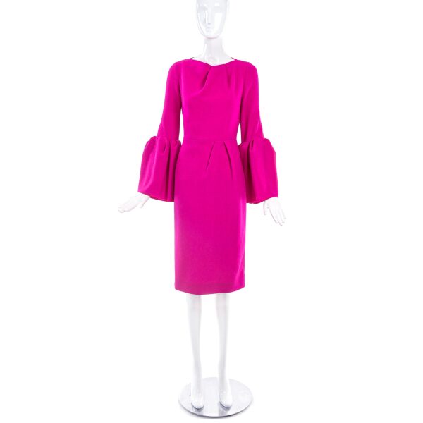 Roksanda Fuchsia Pink "Margot" Dress With Lantern Sleeves Spring 2012