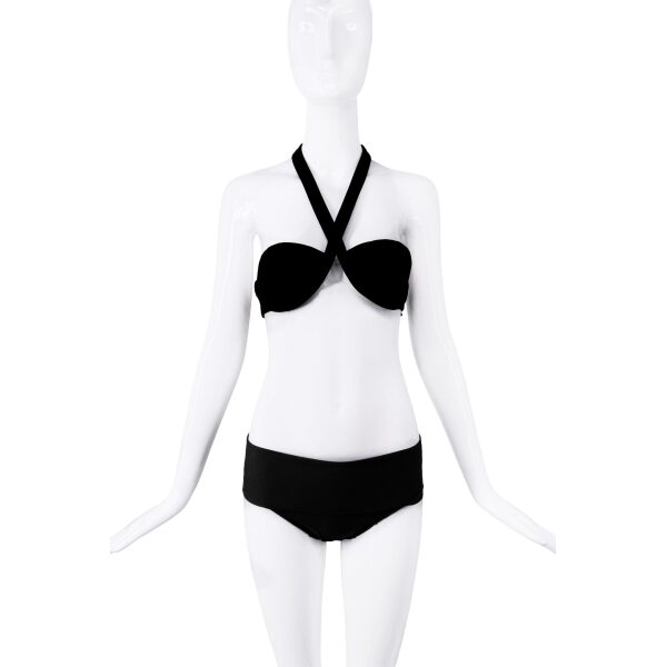 Saint Laurent Black Velvet Criss-Cross Halter Bra Top