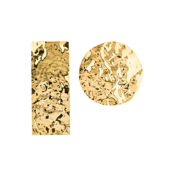 Marques Almeida Gold Huge Geometric Earrings #