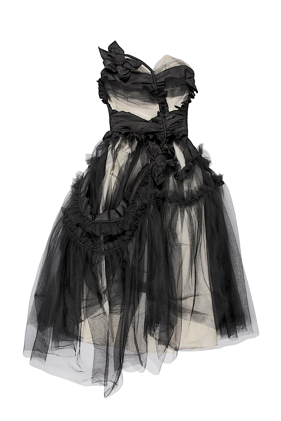 Maison Margiela Black & White Flower Tulle Sleeveless Gown Maison Margiela Black & White Flower Tulle Sleeveless Gown