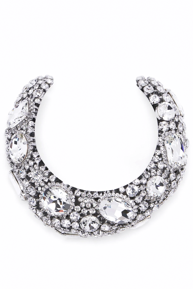 Area Silver XL Crystal Slip-On Collar Necklace Area Silver XL Crystal Slip-On Collar Necklace