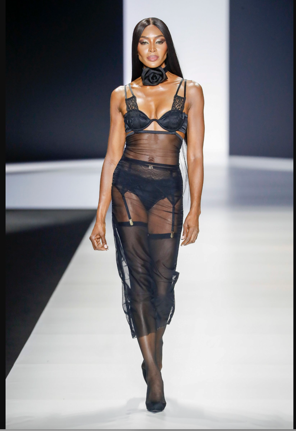 Dolce & Gabbana Black Boudoir Sheer Dress Spring 2024 Dolce & Gabbana Black Boudoir Sheer Dress Spring 2024