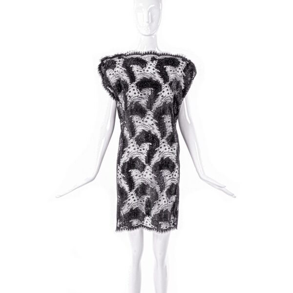 Valentino Vintage Black Sun, Moon & Stars Lace Mini Shift Dress