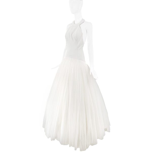 Viktor & Rolf Ivory Drop Waist Tool Gown