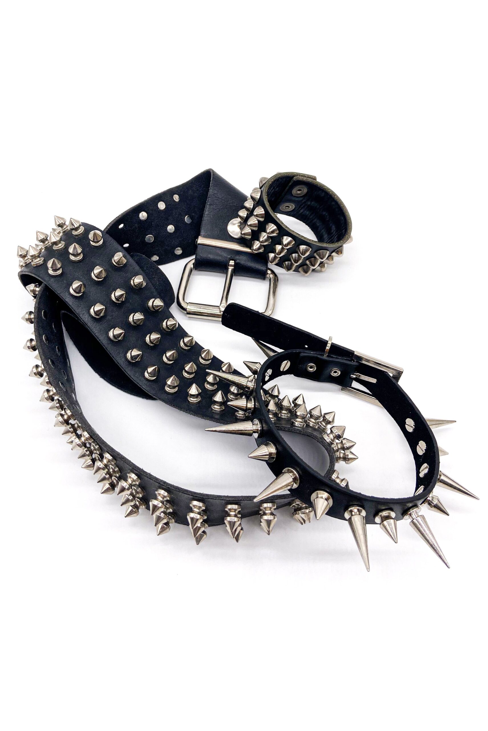Vintage Punk Leather Studded Accessories Collection Vintage Punk Leather Studded Accessories Collection