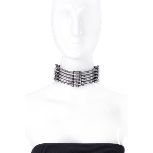 Lanvin Dedale Silver Crystal Art Deco Choker Necklace Runway Spring Summer 2013
