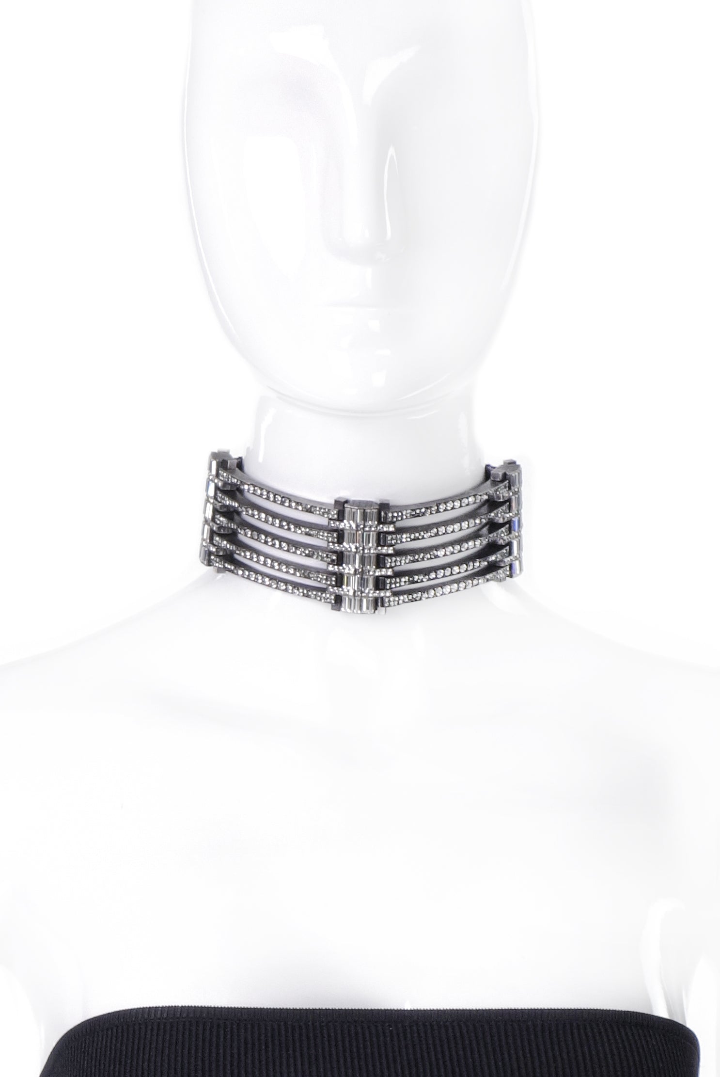 Lanvin Dedale Silver Crystal Art Deco Choker Necklace Runway Spring Summer 2013 Lanvin Dedale Silver Crystal Art Deco Choker Necklace Runway Spring Summer 2013