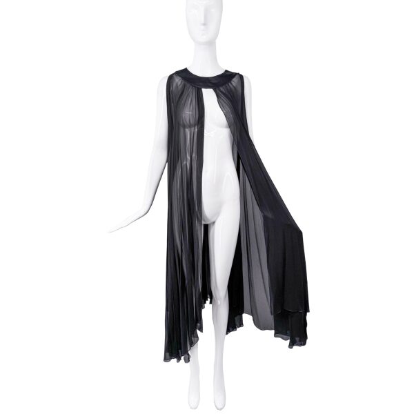 Maison Martin Margiela Black Chiffon Cape
