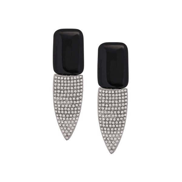 Saint Laurent Paris “Le Smoking” Runway Crystal Earrings FW2018